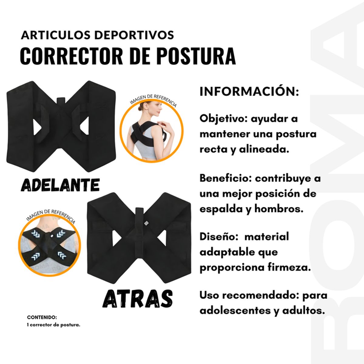 CORRECTOR DE POSTURA, marca GENERICO - Foto 2