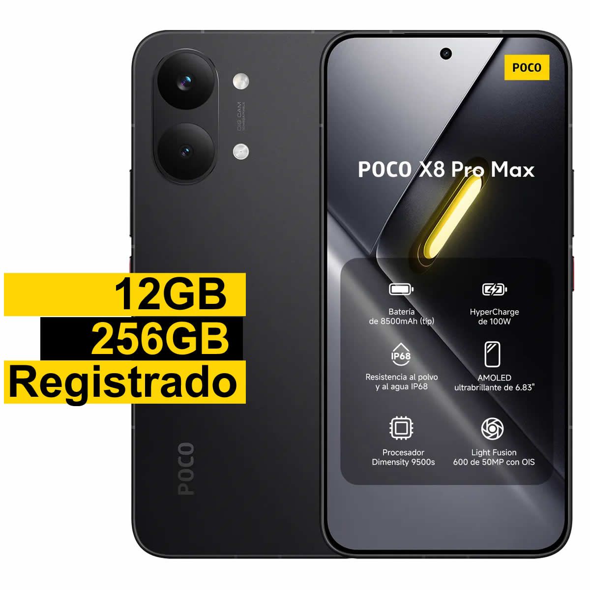 XIAOMI - POCO X8 Pro MAX Negro 12 GB RAM + 256 GB REGISTRADO