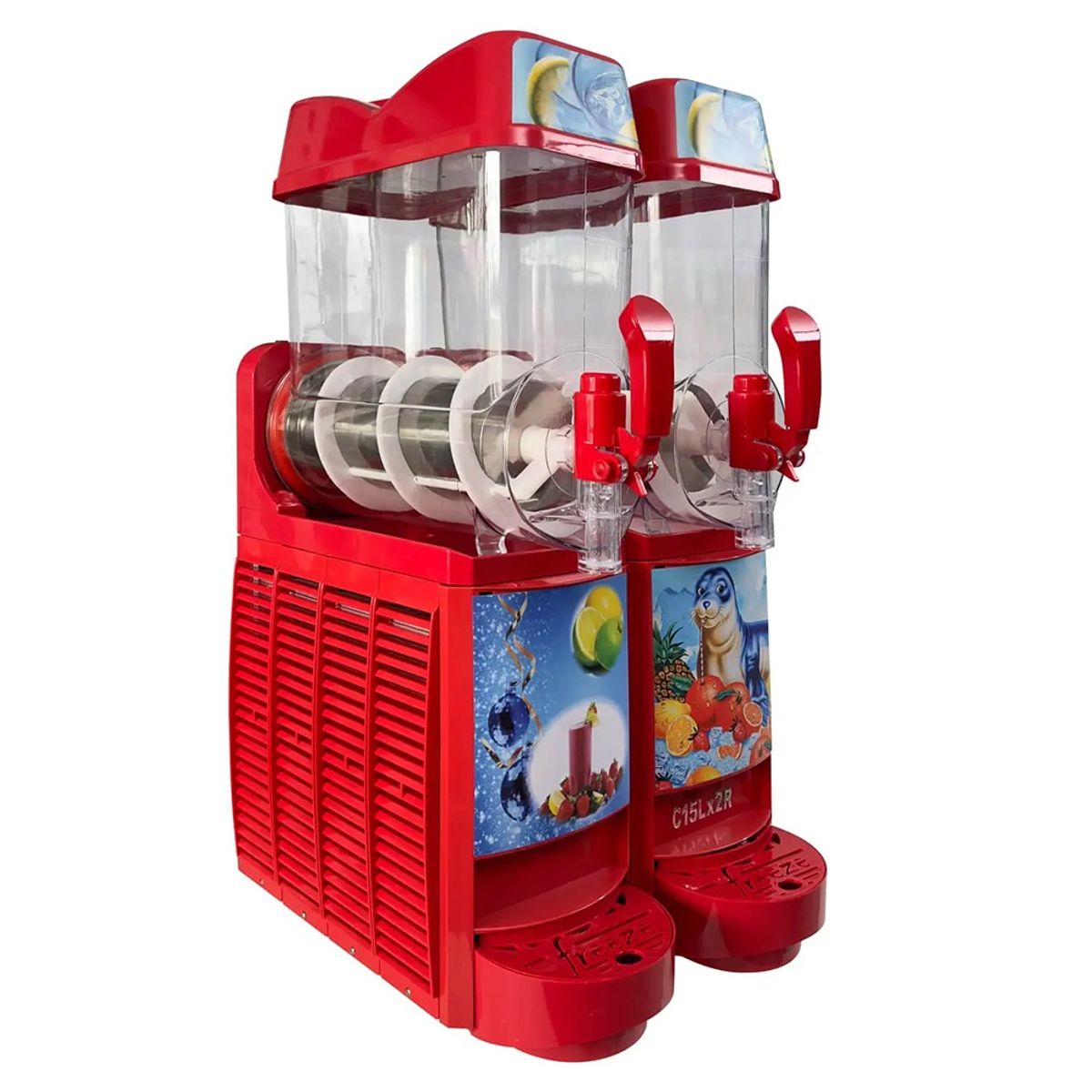 GRONDOY - Máquina Cremoladera Profesional 2 Tolvas - 30L Color Rojo