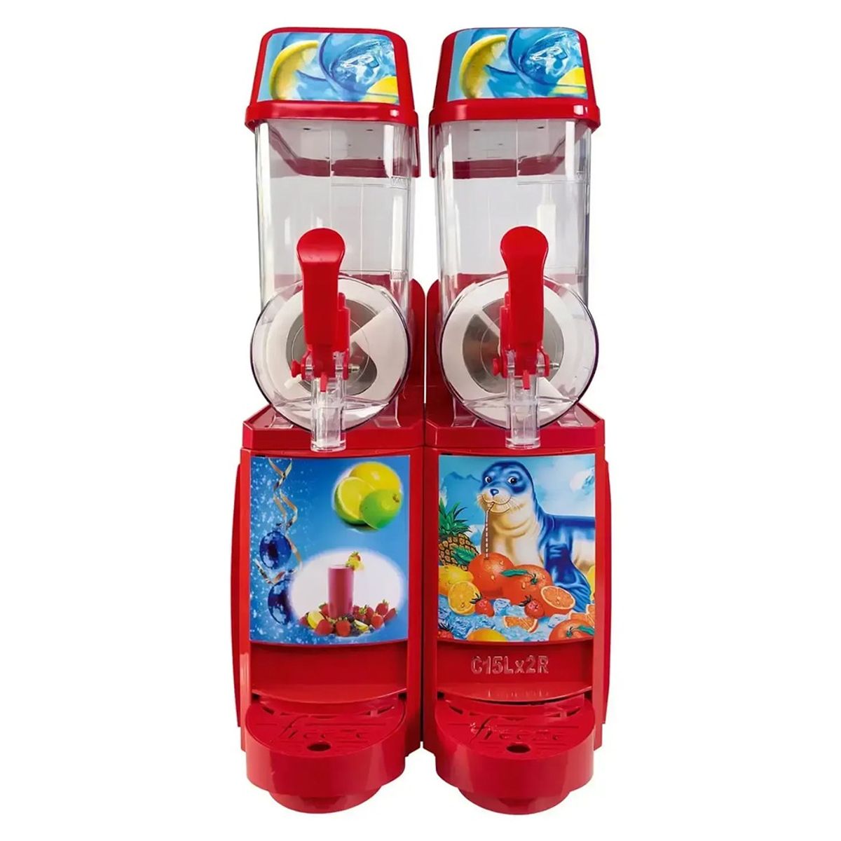 GRONDOY - Máquina Cremoladera Profesional 2 Tolvas - 30L Color Rojo