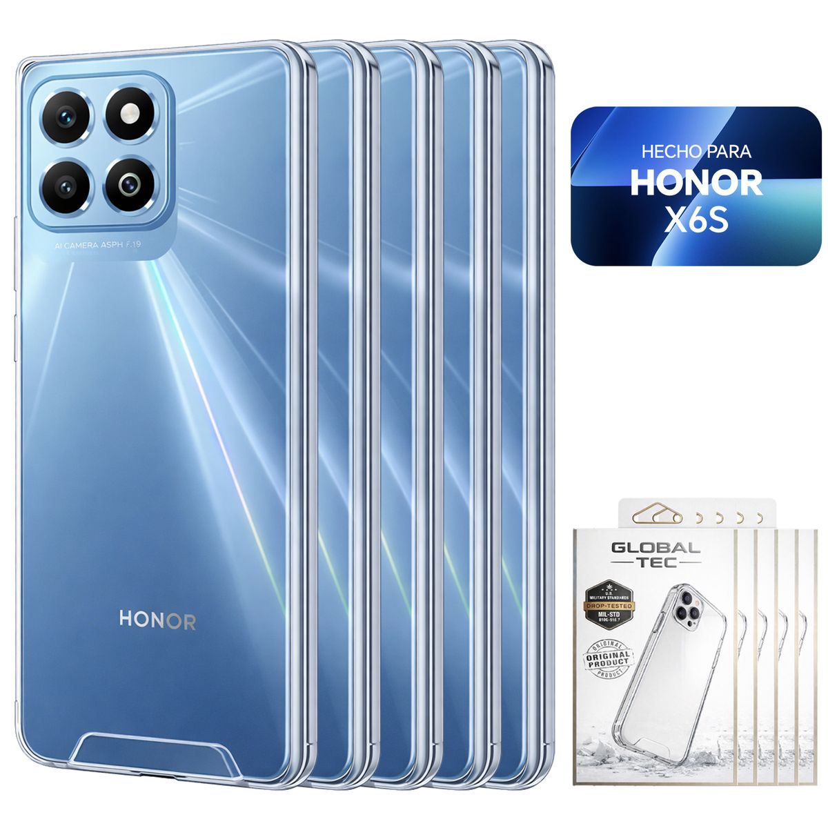 PERU IMPORTACIONES - Combo 5 Space Case Transparente Para Honor X6S