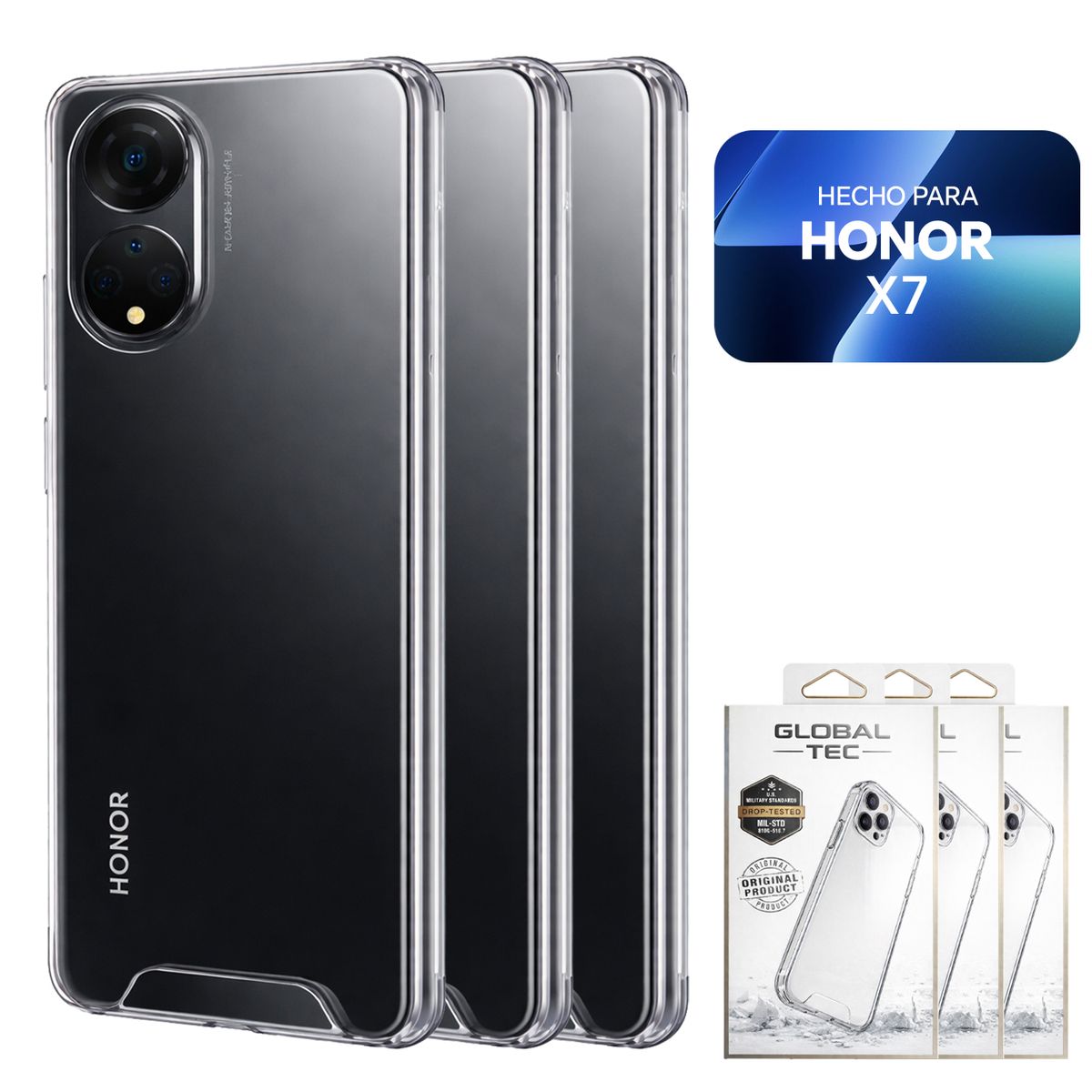 PERU IMPORTACIONES - Combo 3 Space Case Transparente Para Honor X7