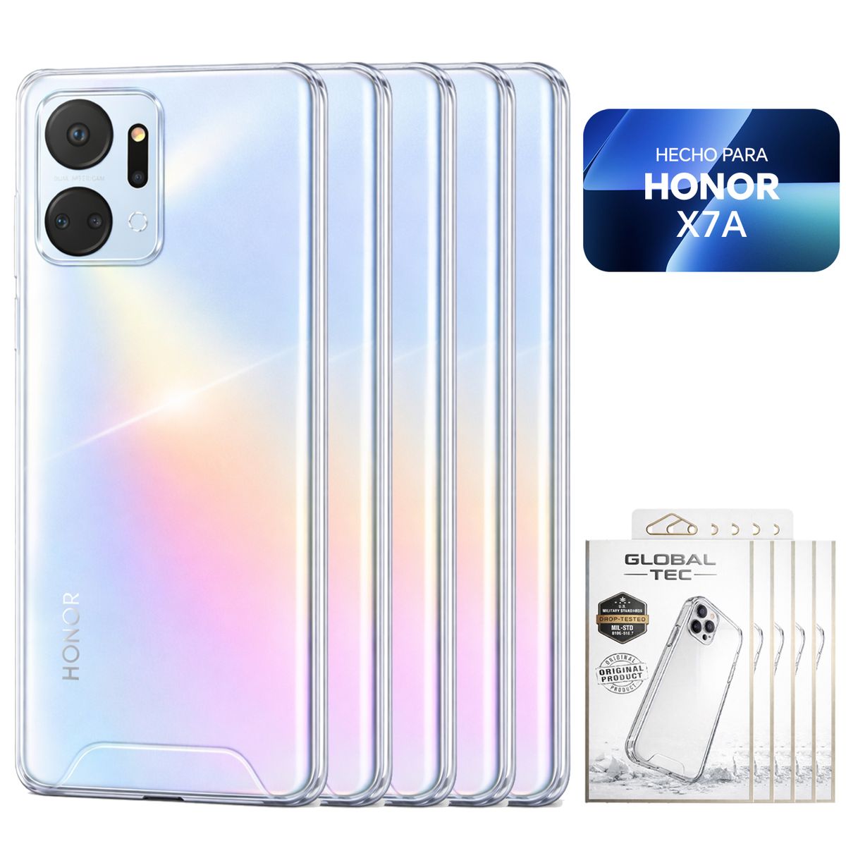PERU IMPORTACIONES - Combo 5 Space Case Transparente Para Honor X7A