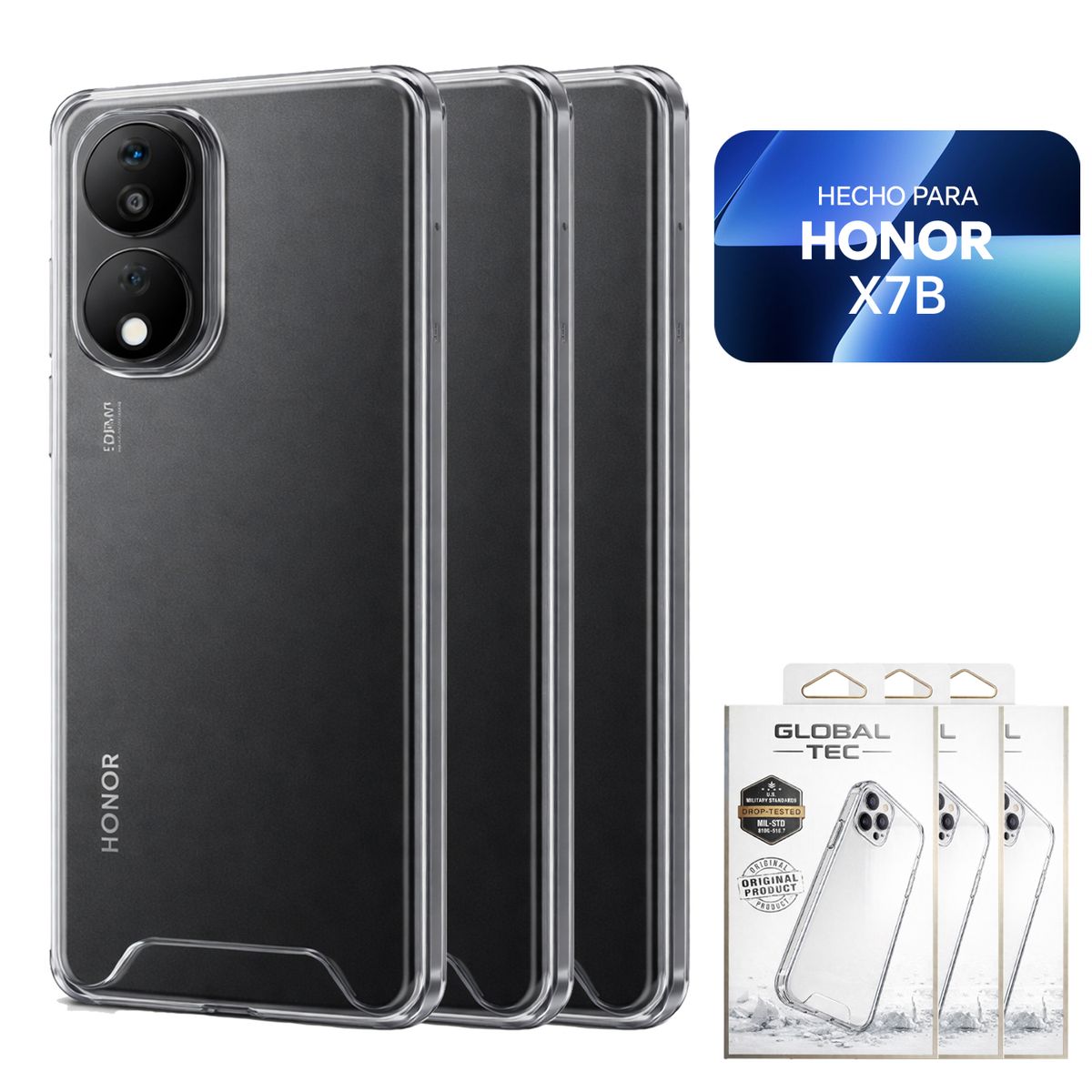 PERU IMPORTACIONES - Combo 3 Space Case Transparente Para Honor X7B