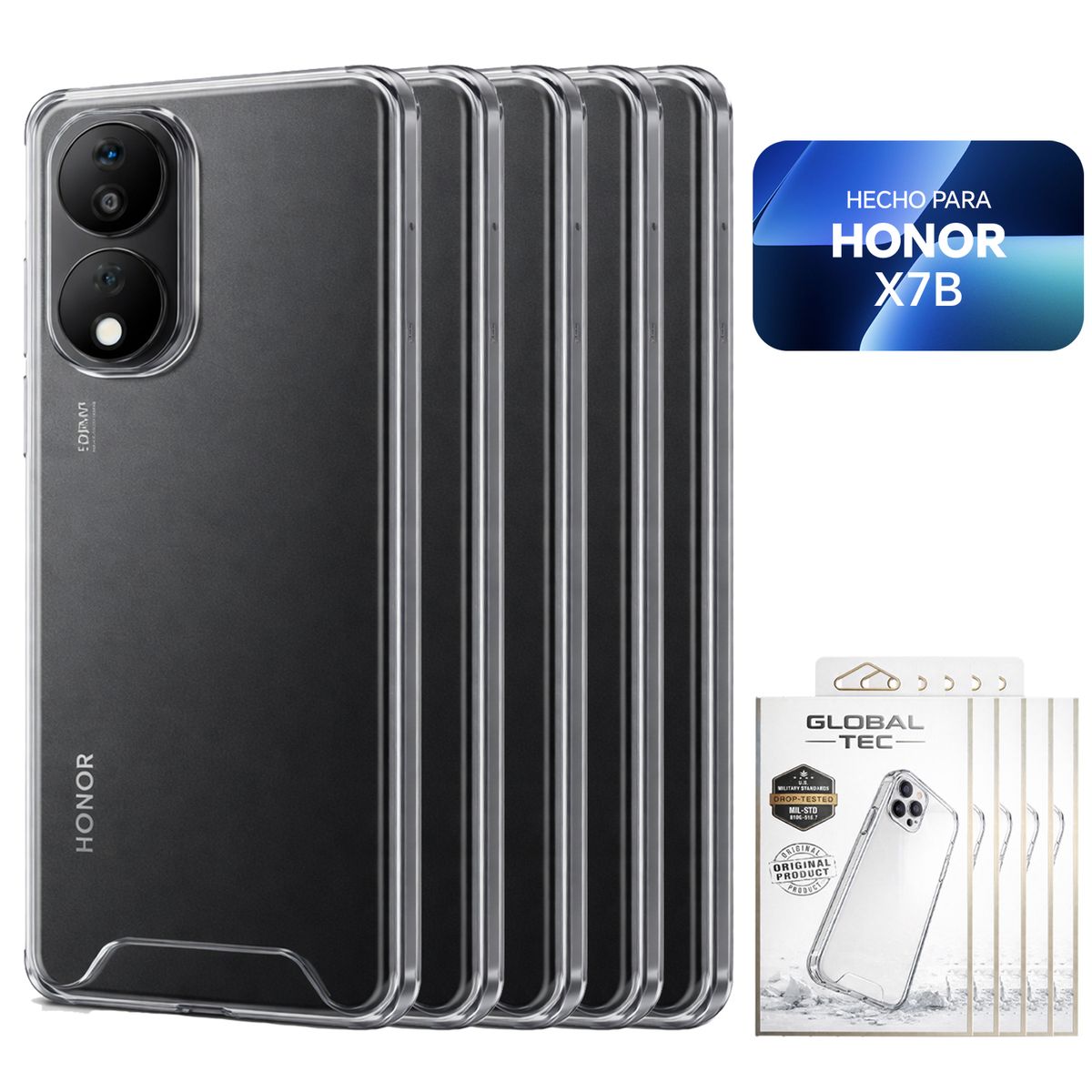 PERU IMPORTACIONES - Combo 5 Space Case Transparente Para Honor X7B