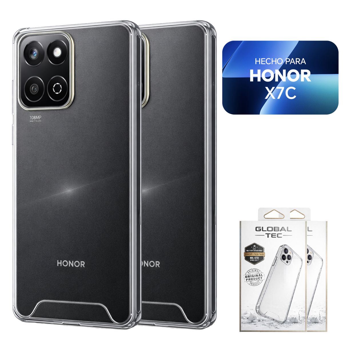 PERU IMPORTACIONES - Combo 2 Space Case Transparente Para Honor X7C