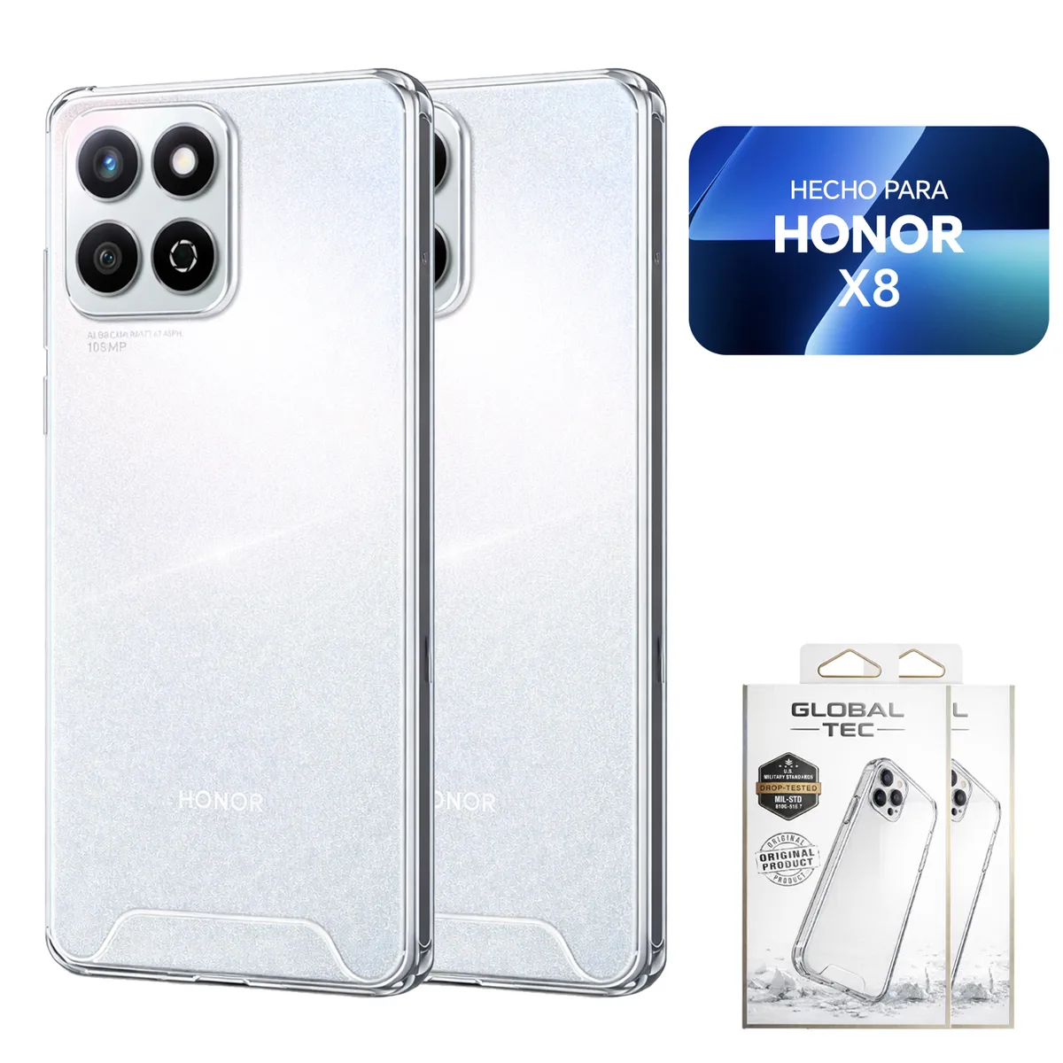 PERU IMPORTACIONES - Combo 2 Space Case Transparente Para Honor X8