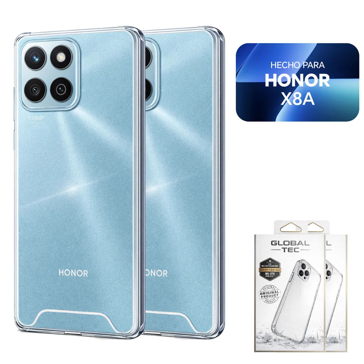 PERU IMPORTACIONES - Combo 2 Space Case Transparente Para Honor X8A