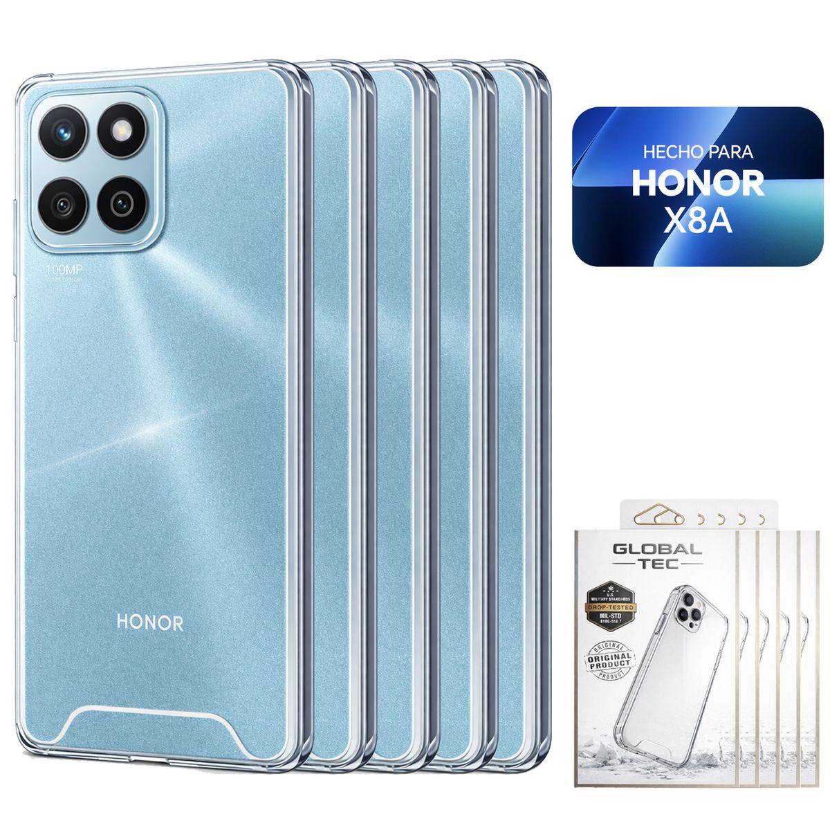 PERU IMPORTACIONES - Combo 5 Space Case Transparente Para Honor X8A