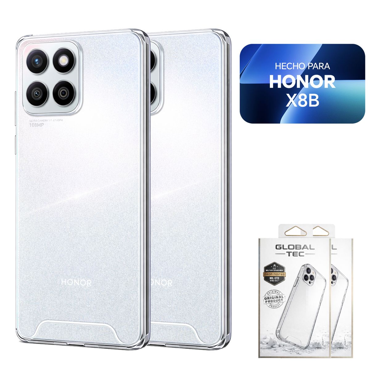 PERU IMPORTACIONES - Combo 2 Space Case Transparente Para Honor X8B