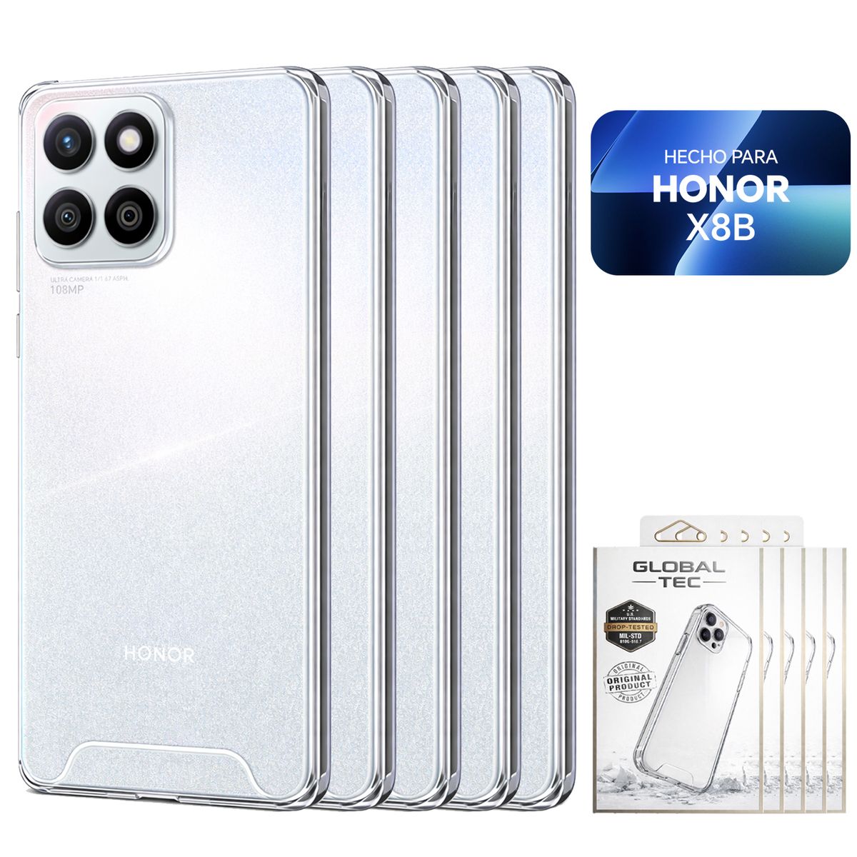 PERU IMPORTACIONES - Combo 5 Space Case Transparente Para Honor X8B