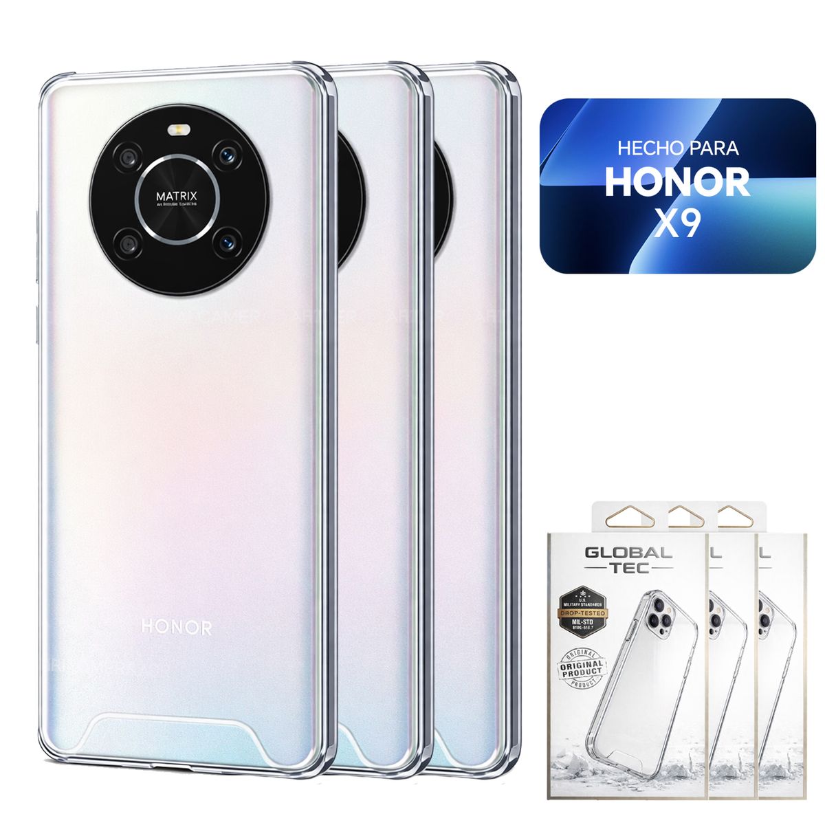 PERU IMPORTACIONES - Combo 3 Space Case Transparente Para Honor X9