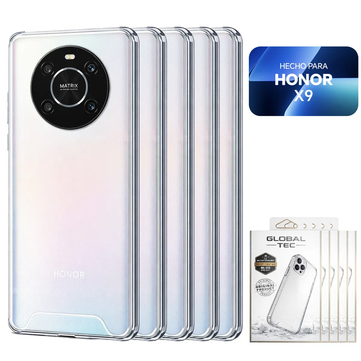 PERU IMPORTACIONES - Combo 5 Space Case Transparente Para Honor X9
