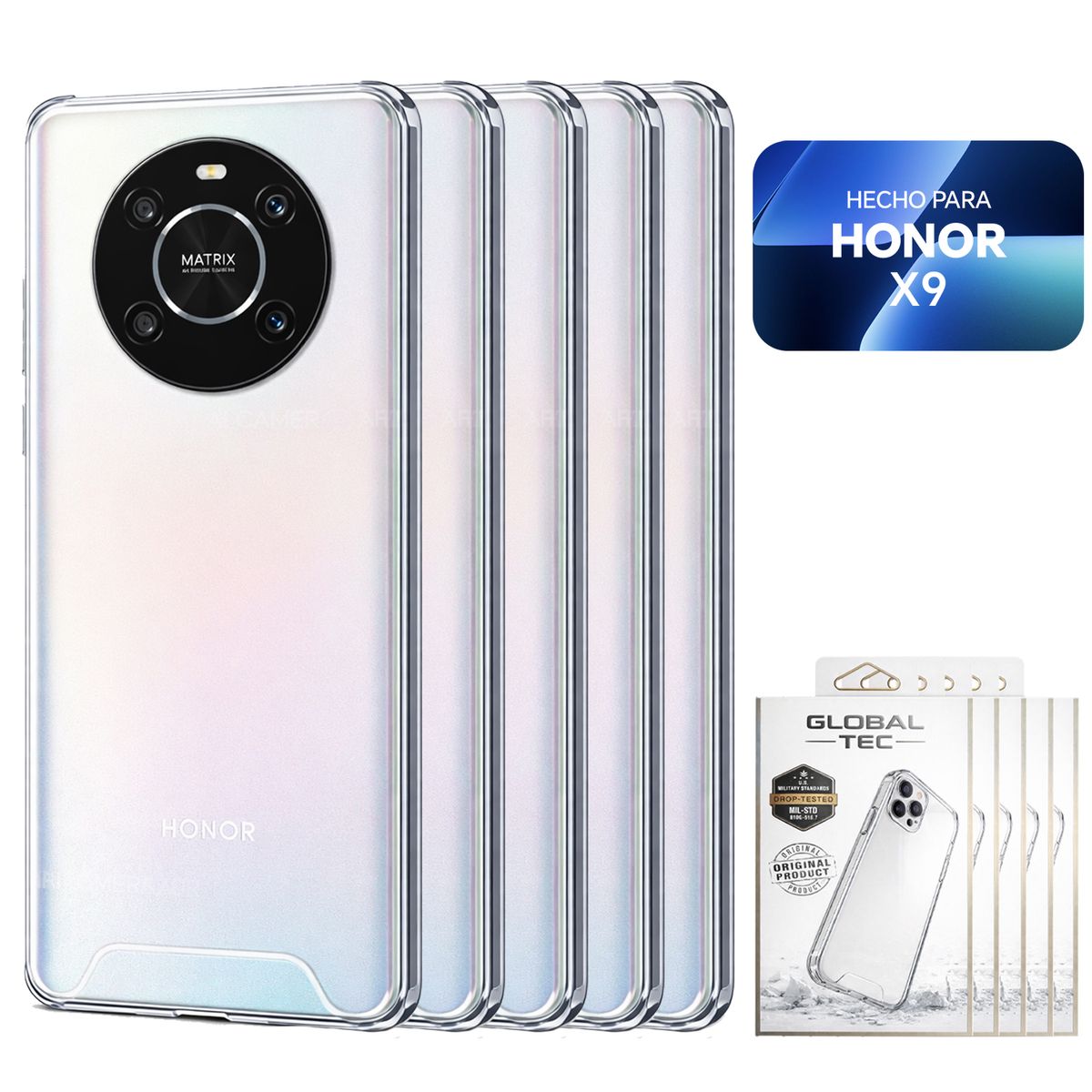 PERU IMPORTACIONES - Combo 5 Space Case Transparente Para Honor X9