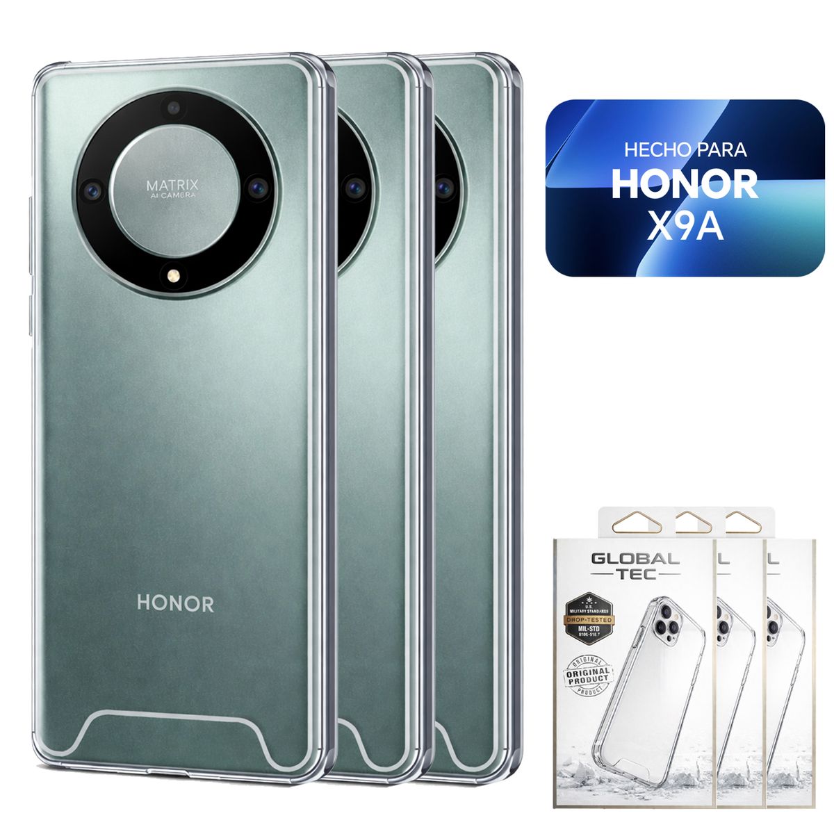 PERU IMPORTACIONES - Combo 3 Space Case Transparente Para Honor X9A