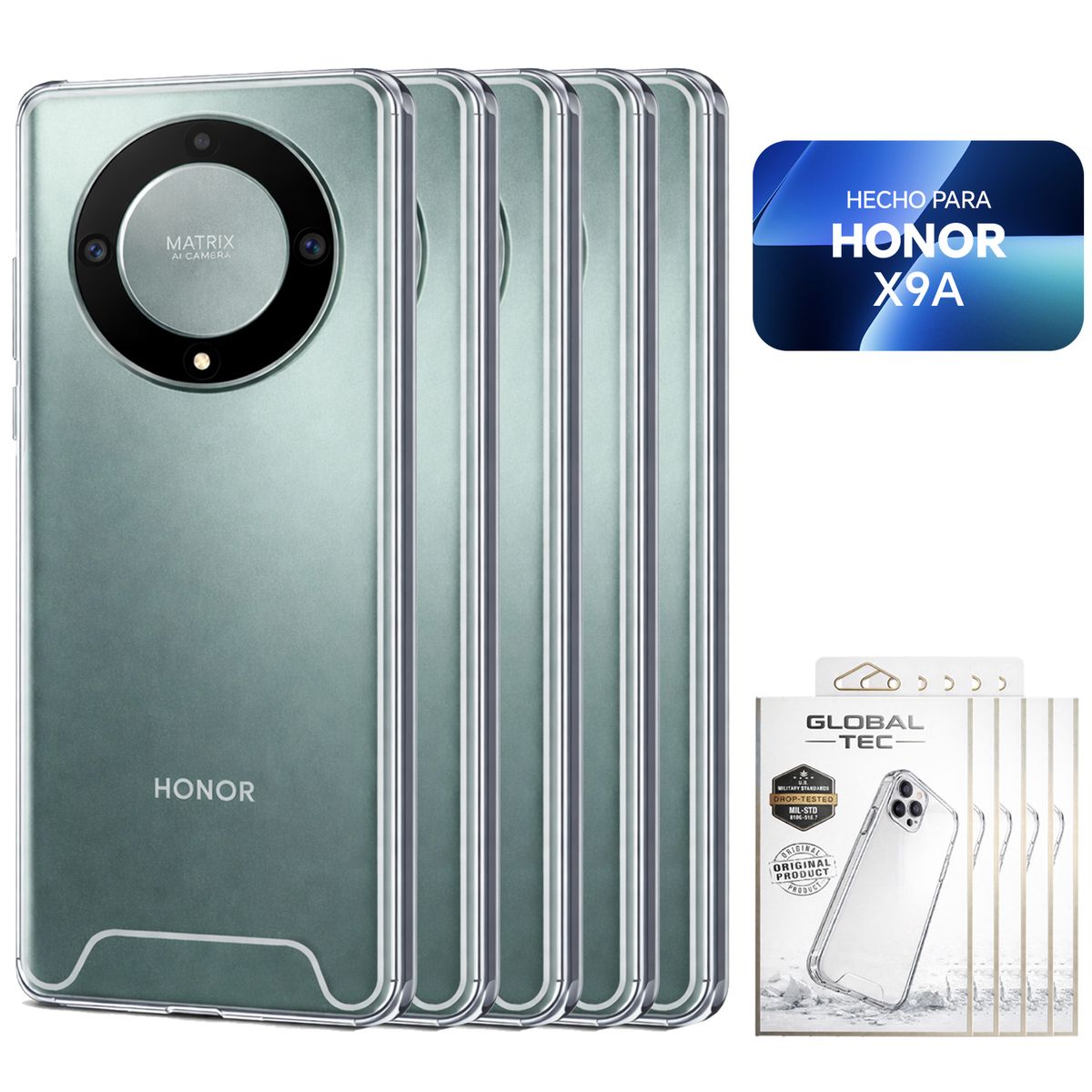 PERU IMPORTACIONES - Combo 5 Space Case Transparente Para Honor X9A