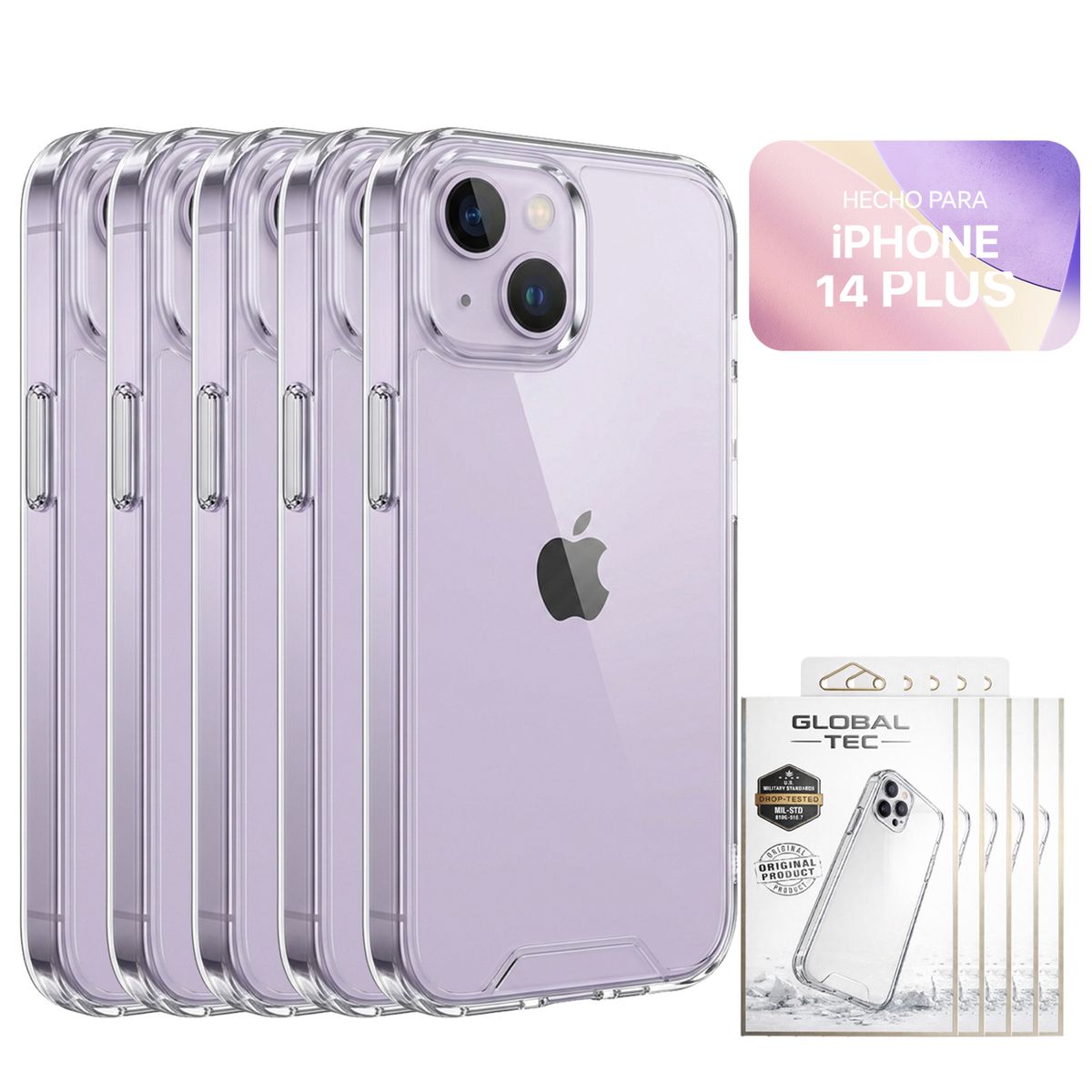 PERU IMPORTACIONES - Combo 5 Space Case Transparente Para iPhone 14+