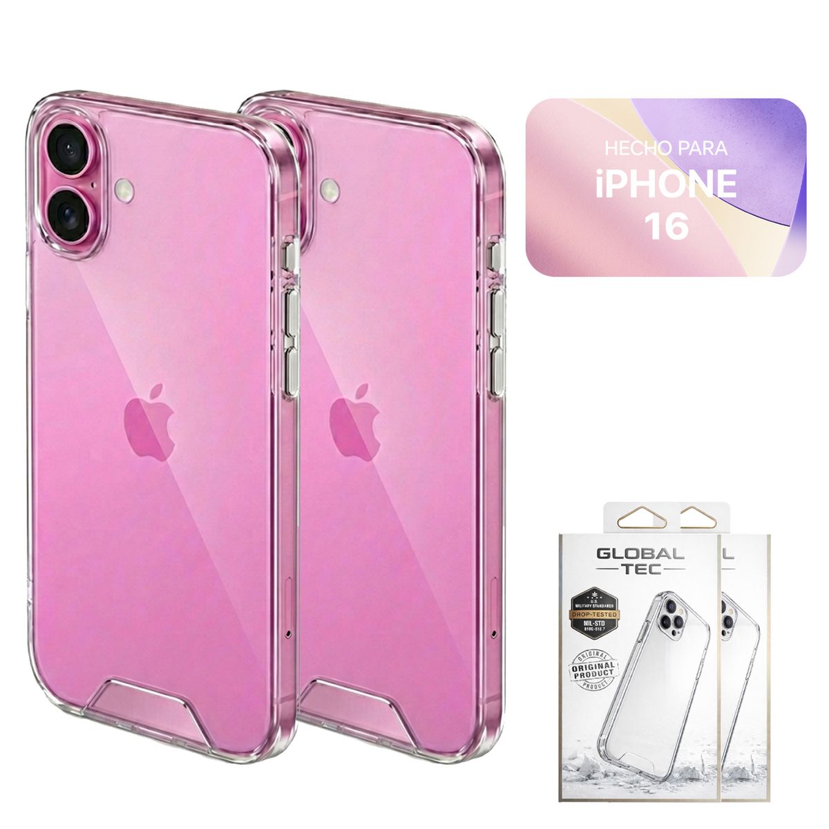 PERU IMPORTACIONES - Combo 2 Space Case Transparente Para iPhone 16