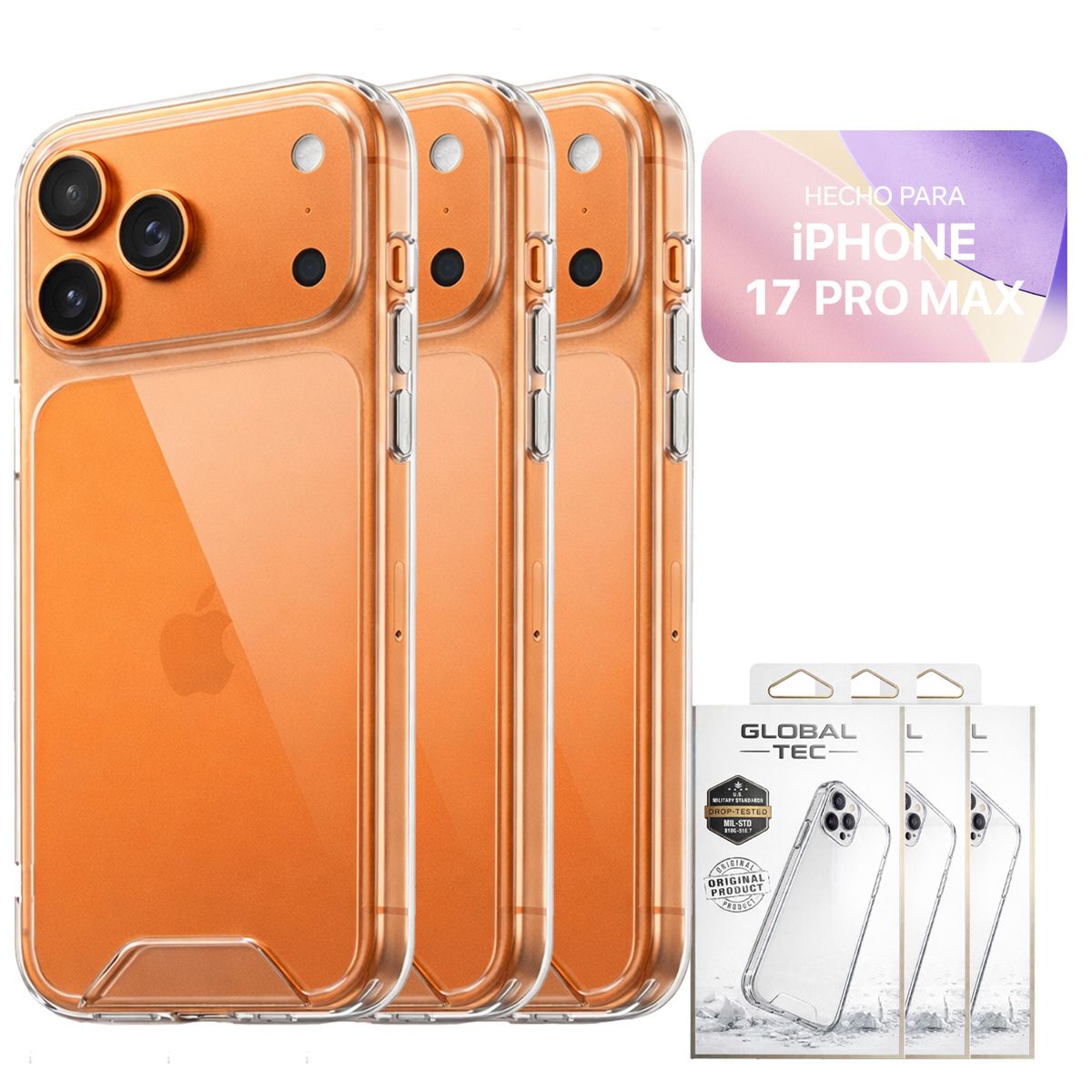 PERU IMPORTACIONES - Combo 3 Space Case Transparente Para Iphone 17 Pro Max Funda Para celular