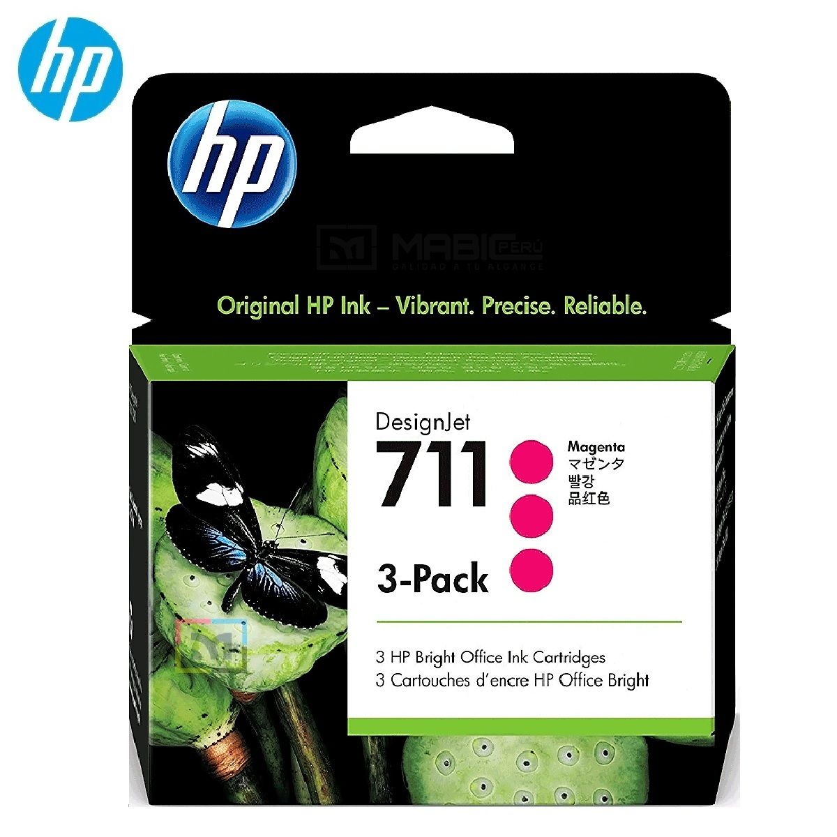 HP - Cartucho de Tinta HP 711 3Pack Magenta CZ135A DesignJet T120, T520, T530 - 29ml