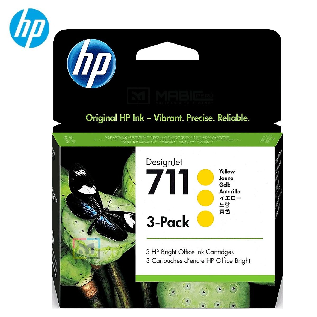 HP - Kit Tinta HP 711 3Pack Negro Cian Magenta Amarillo DesignJet T120, T520, T530