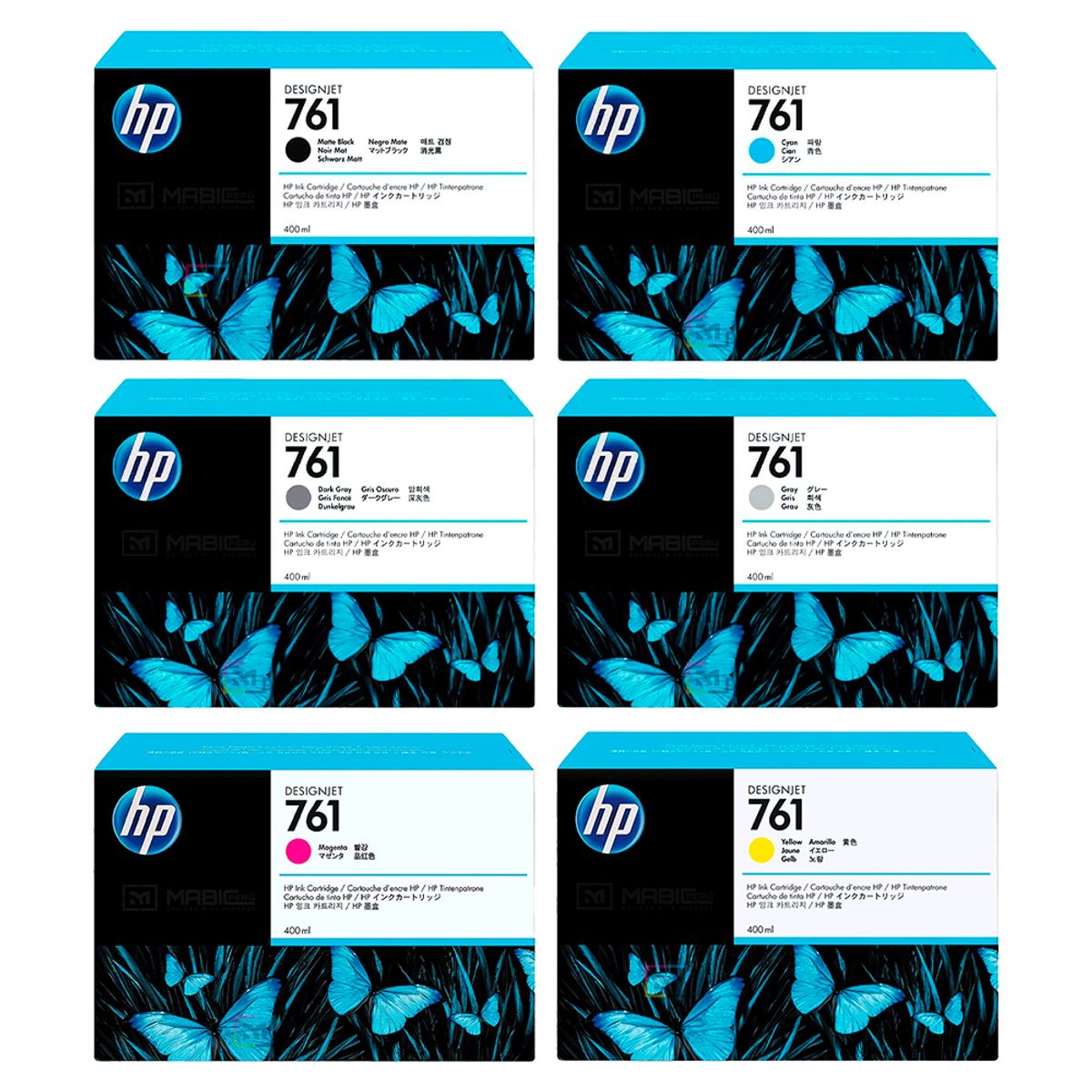 HP - Kit Tinta HP 761 Designjet Z6810, Z6200 Original  - 400ml