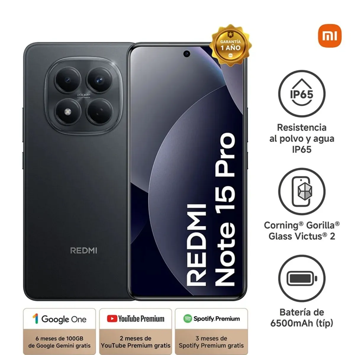 XIAOMI - Celular Xiaomi Redmi Note 15 Pro 8GB + 256GB Negro
