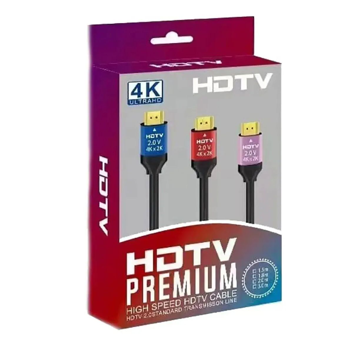 GENERICO - Cable HDMI 1.5 Metros Premium 4K Ultra HD HDTV 2.0 V