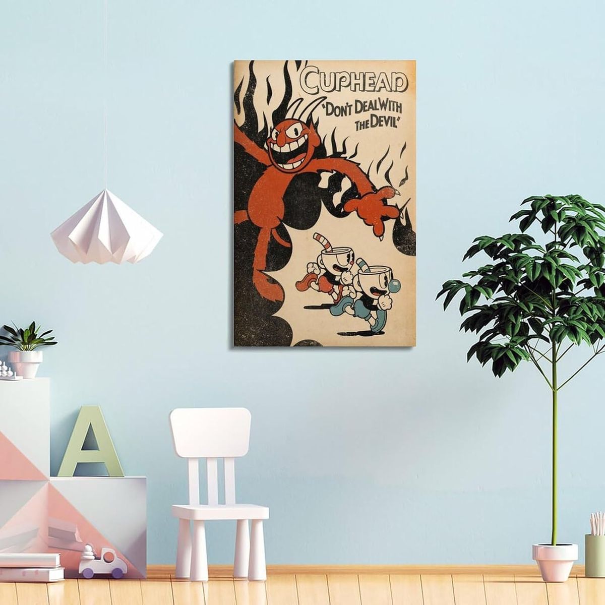 VATYERTY - Póster De Videojuego Cuphead, Lienzo Decorativo Sin Marco