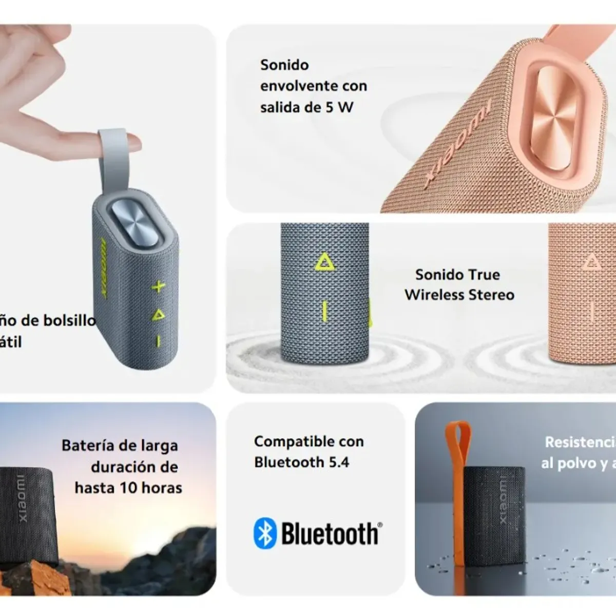 XIAOMI - Parlante Xiaomi Mi Sound Pocket 5W Ip67 Bluetooth 10Hrs