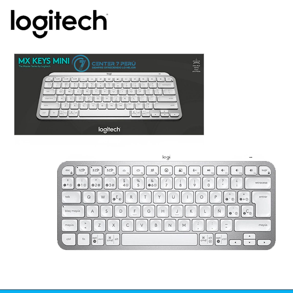 LOGITECH - TECLADO LOGITECH MX KEYS MINI MULTI-DEVICE BT ILUMINADO PALE GREY SP