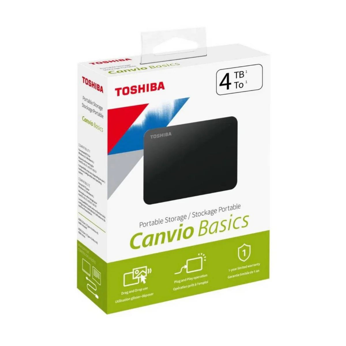 Toshiba - Disco duro externo Toshiba Canvio Basic 4TB USB 3.0 (HDTB540XK3CA)