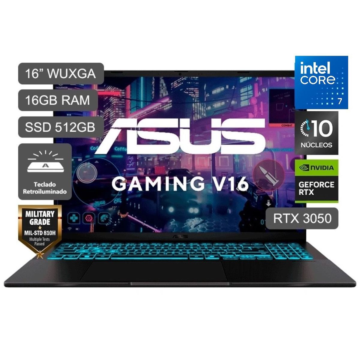 ASUS - Laptop Gamer Asus Core 7 RTX3050-6GB 16GB RAM 512GB SSD Win11 - V3607VJ-RP096W
