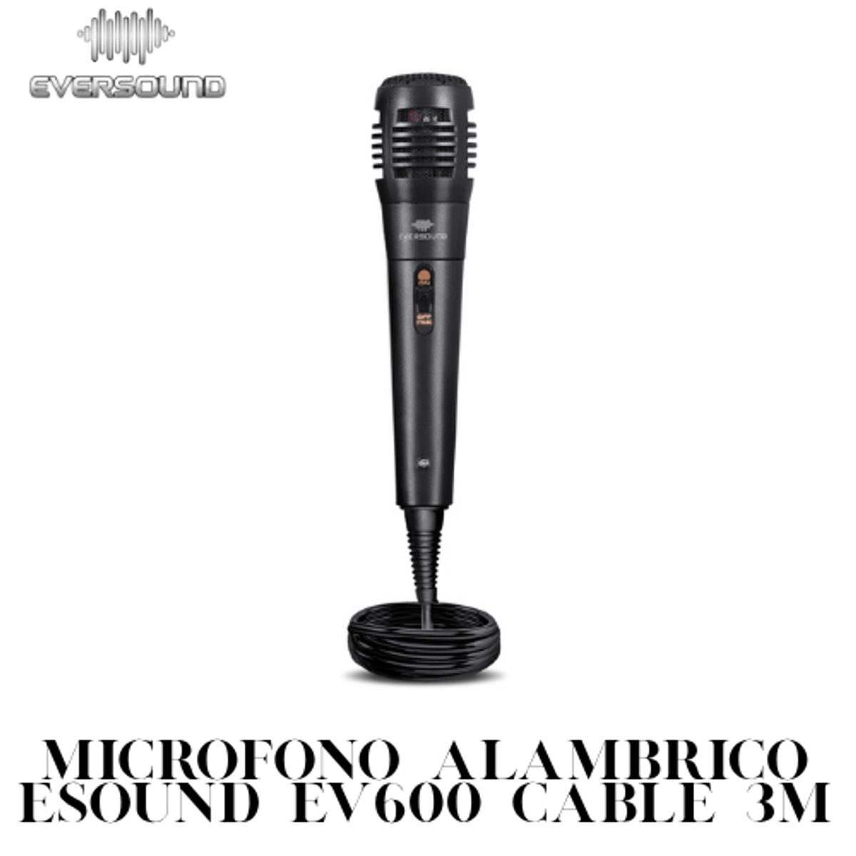 EVERSOUND - Micrófono Alámbrico EVERSOUND EV600 ESOUND Cable 3M