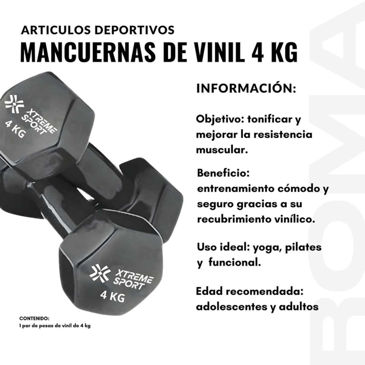 GENERICO - MANCUERNAS DE VINIL 4 KG