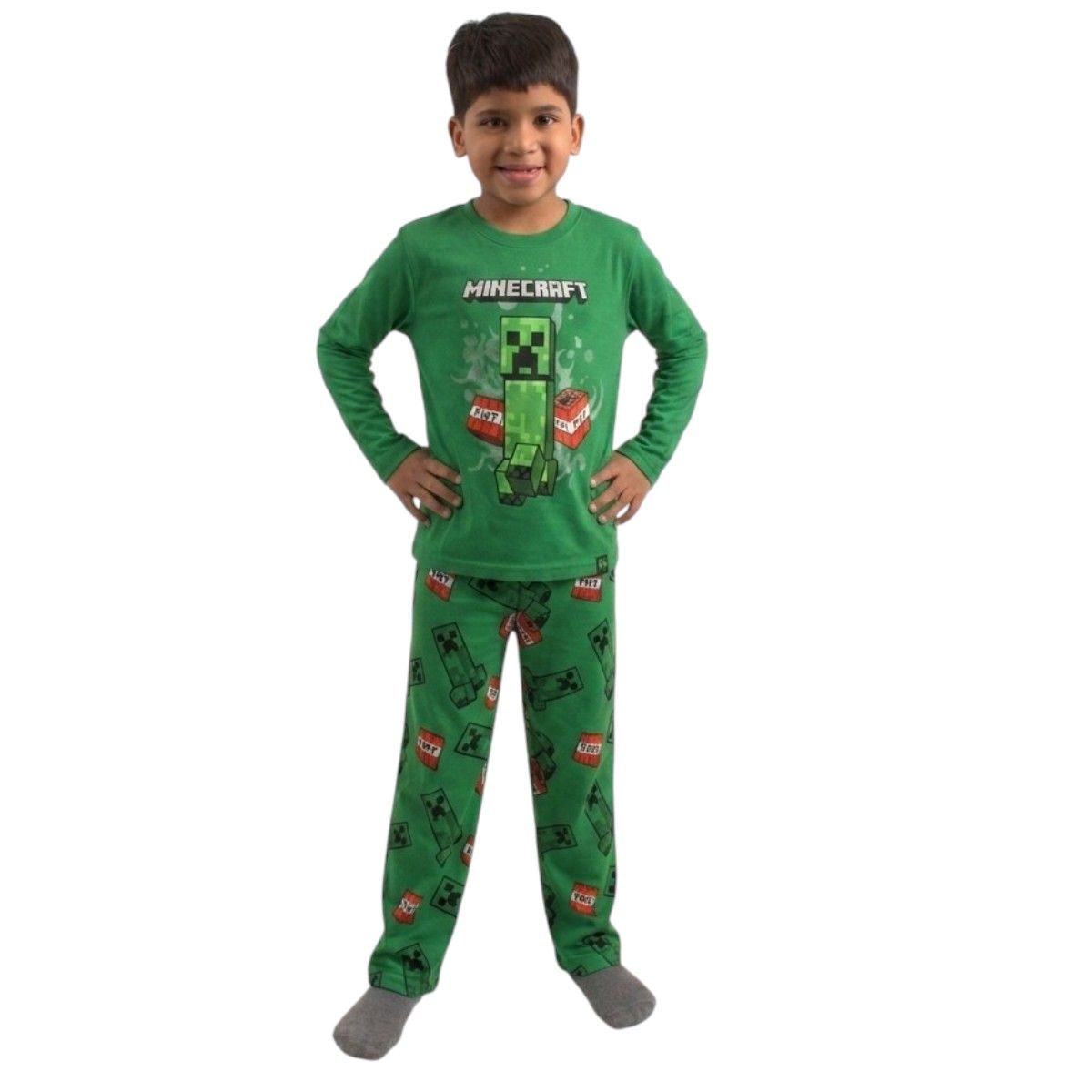 MINECRAFT - PIJAMA MODA MINECRAFT NIÑO VERDE
