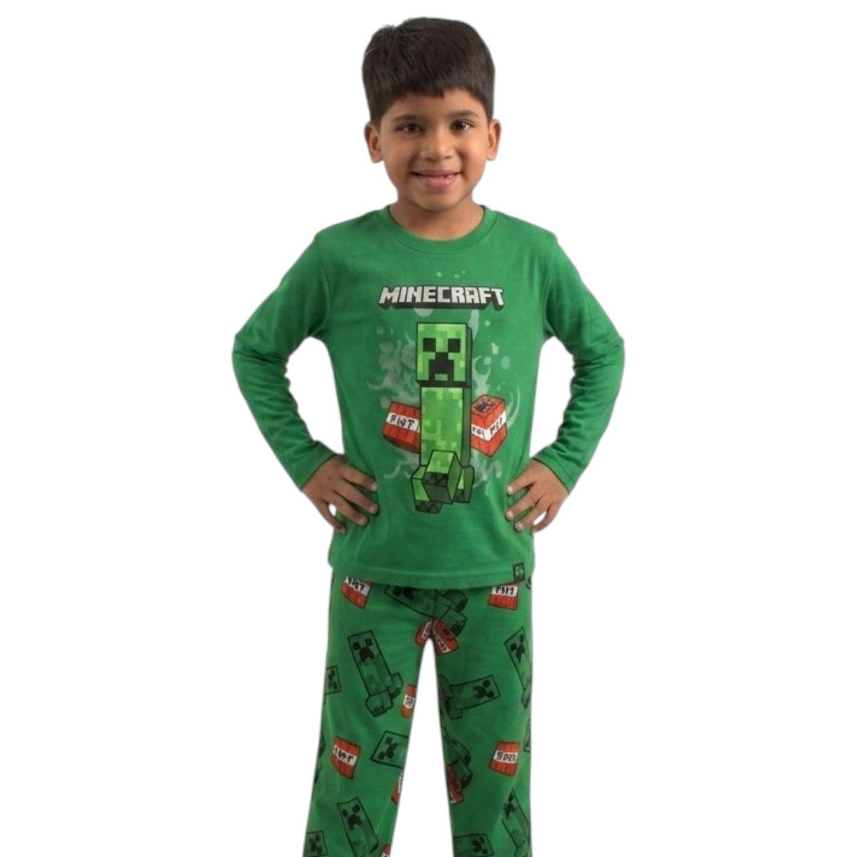 MINECRAFT - PIJAMA MODA MINECRAFT NIÑO VERDE