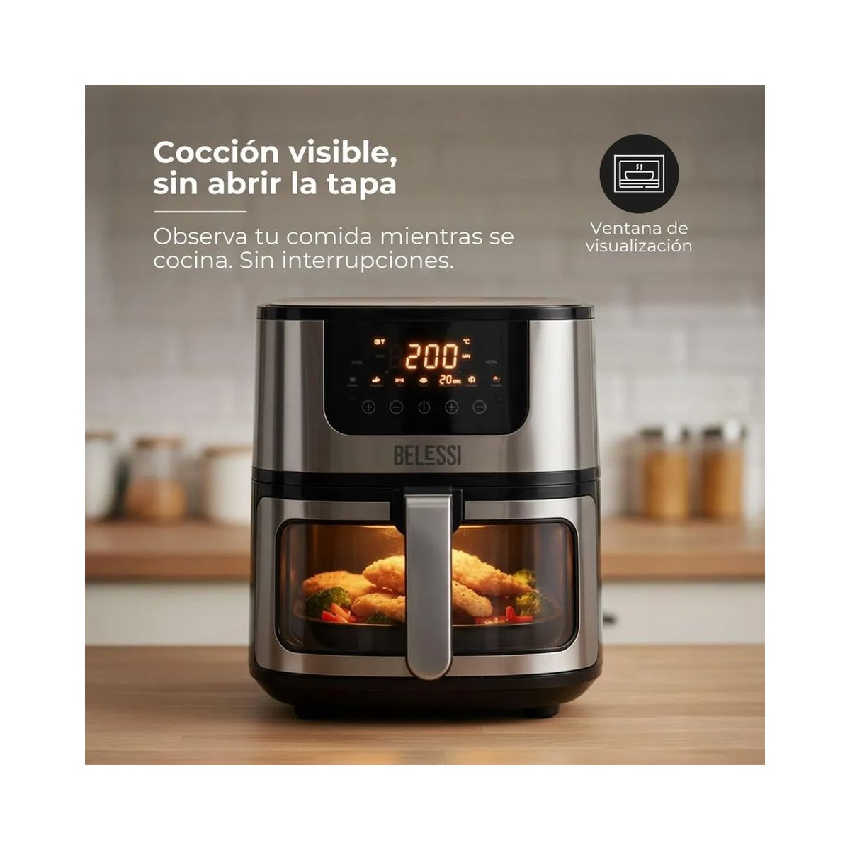 BELESSI - Freidora de Aire Digital 4 Funciones 4. 5LT BLSE003