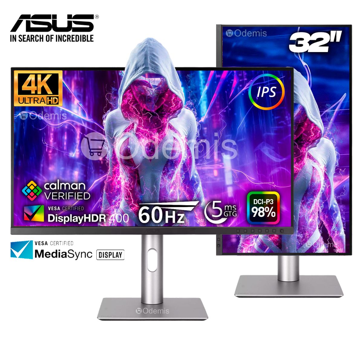 ASUS - Asus Proart PA329CRV 31" Monitor 4K Uhd Ips 60Hz - Alta Brillo 350 Cd/M² Para Creativos