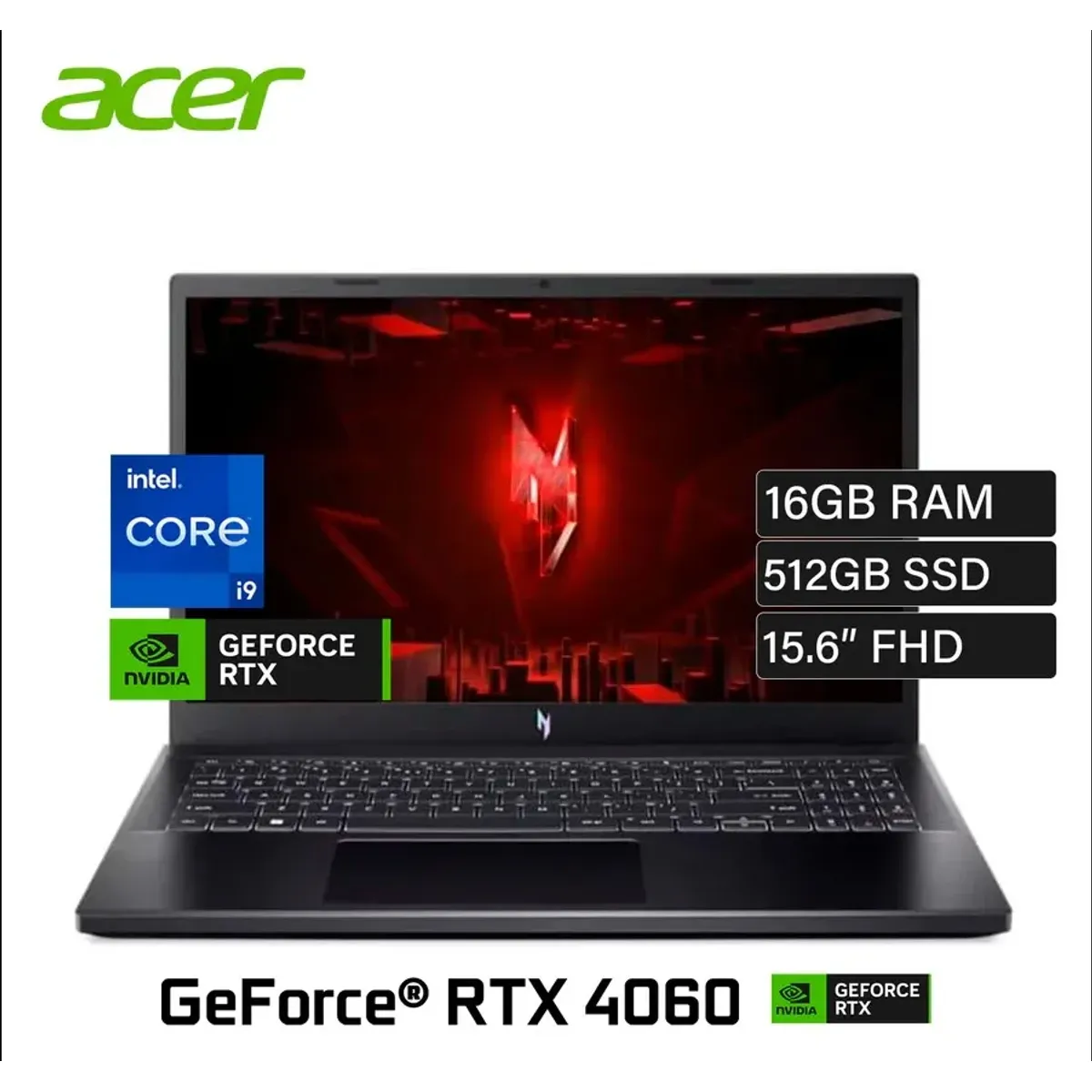 ACER - LAPTOP ACER NITRO V15-51-93PU / INTEL i9-13900H / 512 GB SSD / 16 GB / RTX 4060 / 15.6" 144HZ.