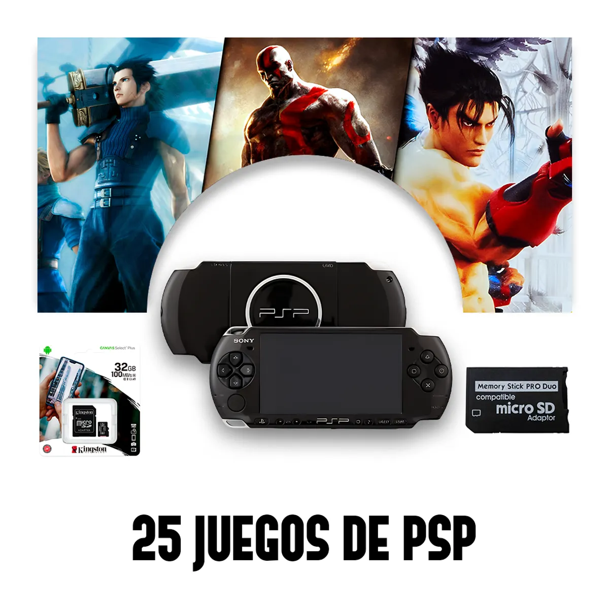 SONY - Consola portatil original PSP 3000 NEGRO +1000 Juegos
