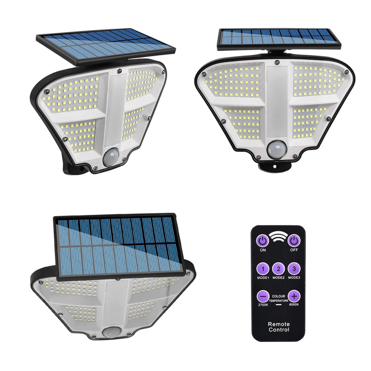 GENERICO - Lampara Reflector Solar Led Auto Encedido Con Sensor De Movimiento