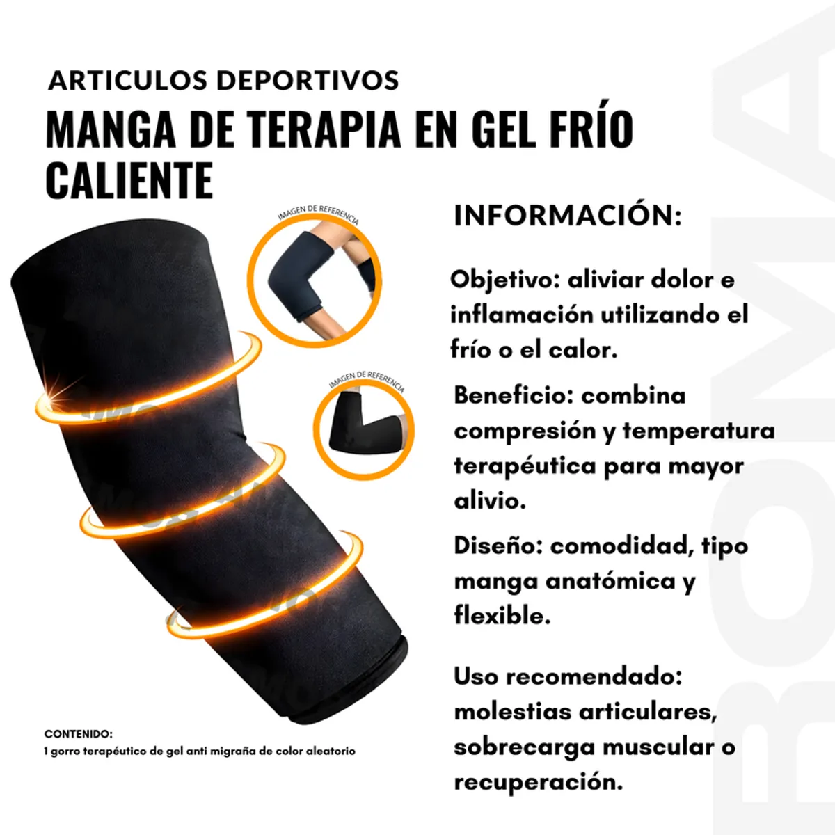 MANGA DE TERAPIA EN GEL FRIO CALIENTE, marca GENERICO - Foto 2