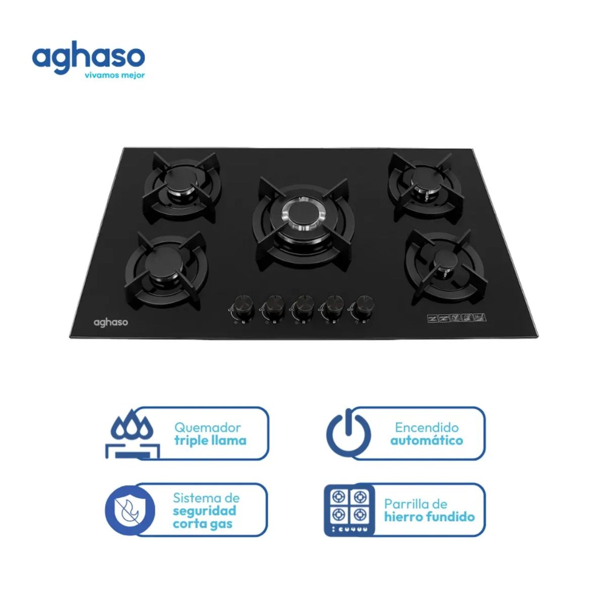 AGHASO - Encimera de Vidrio Aghaso COC-AGH012 90cm GLP