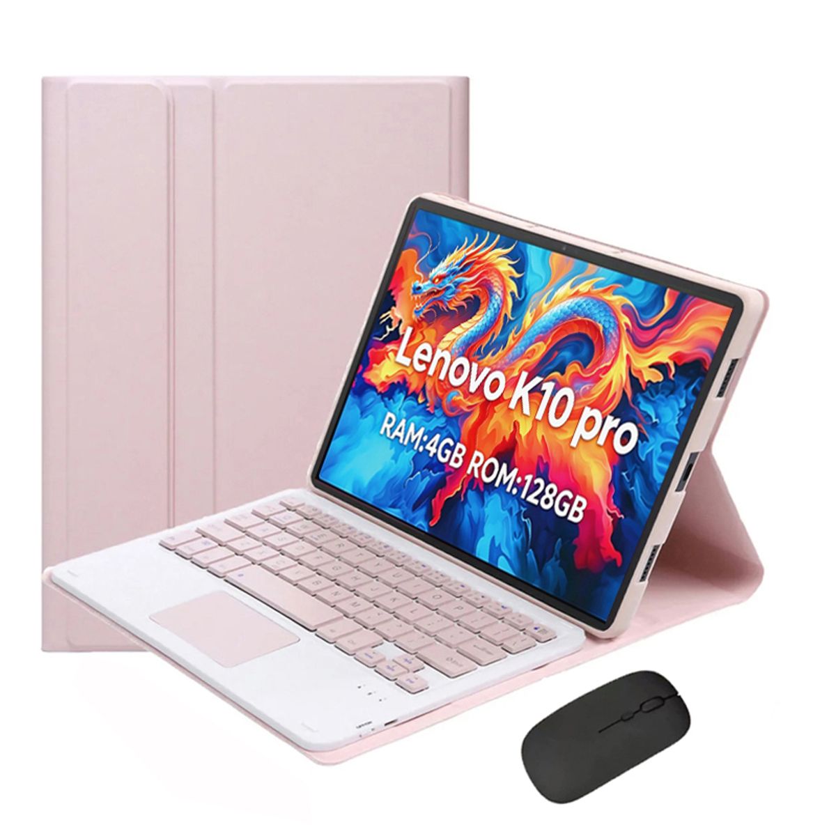 LENOVO - Tablet Lenovo K10 Pro 4GB+128GB WiFi 10.6 pulgadas y Ratón inalámbrico Bluetooth &Teclado Rosa