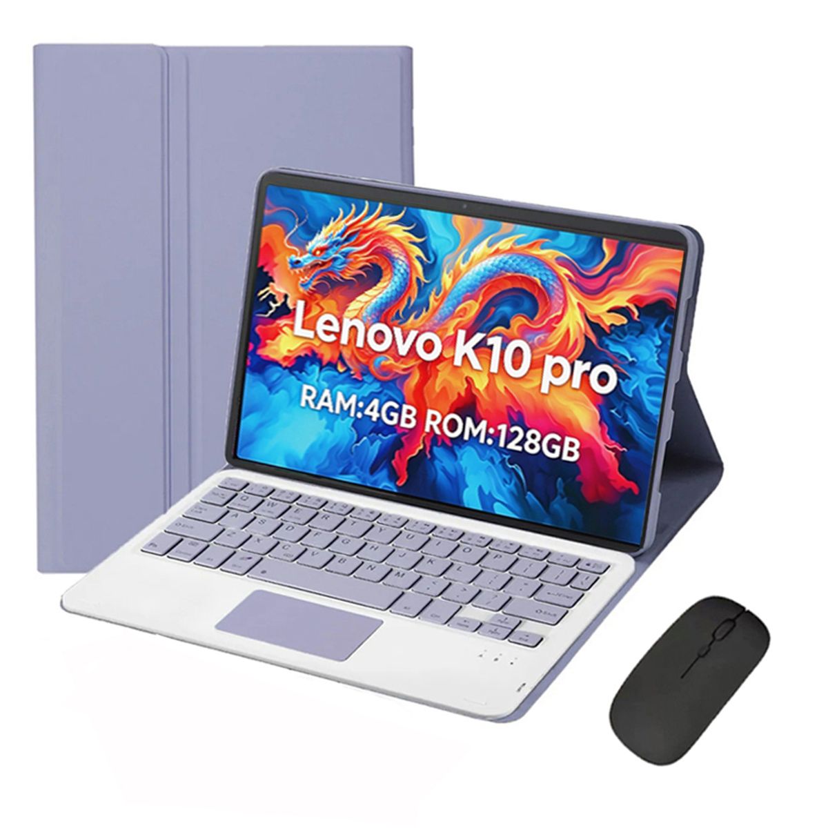 LENOVO - Tablet Lenovo K10 Pro 4GB+128GB WiFi 10.6 pulgadas y Ratón inalámbrico Bluetooth &Teclado Morado