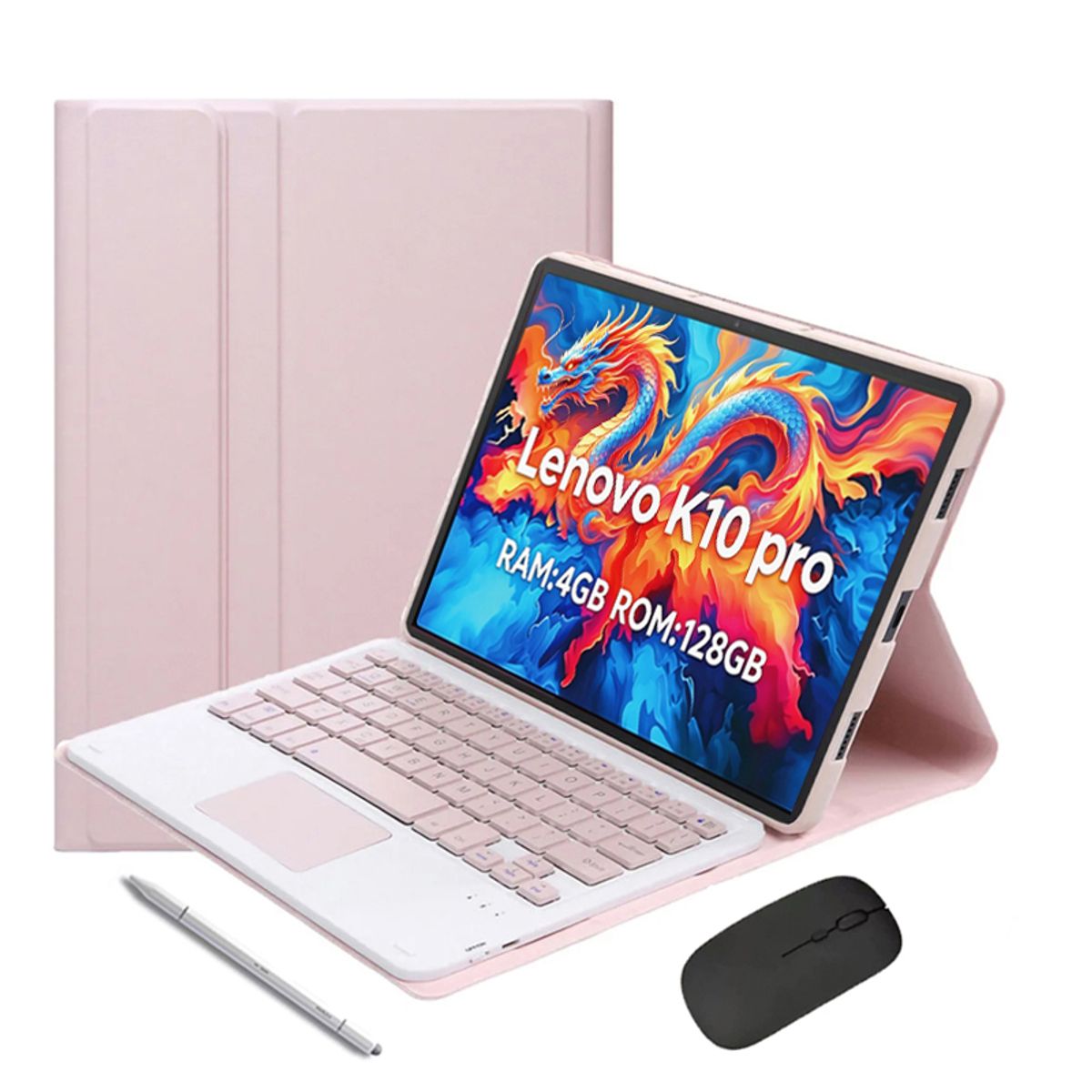 LENOVO - Tablet Lenovo K10 Pro 4GB+128GB WiFi y Ratón inalámbrico Bluetooth &Teclado & Lápiz -Rosa