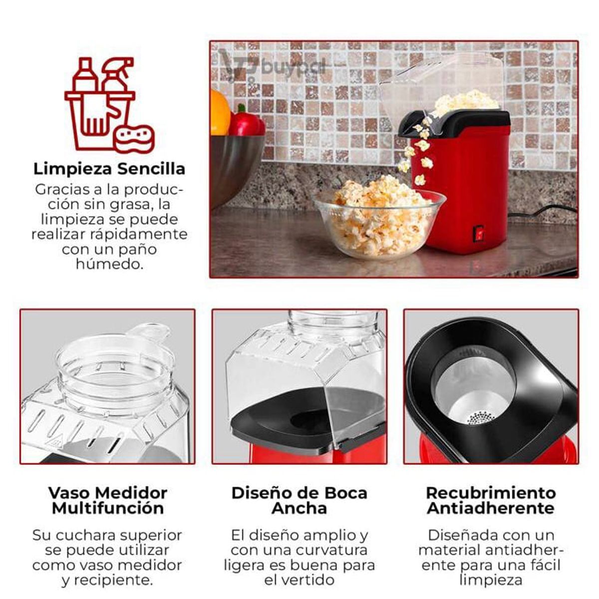 GENERICO - Mini Maquina Para Pop Corn Sin Aceite