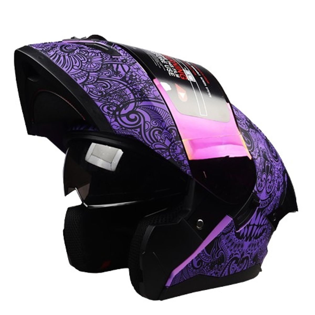 GENERICO - CASCO ABATIBLE HOKEN FF-916 VIOLETA CERT. DOT AMERICANA