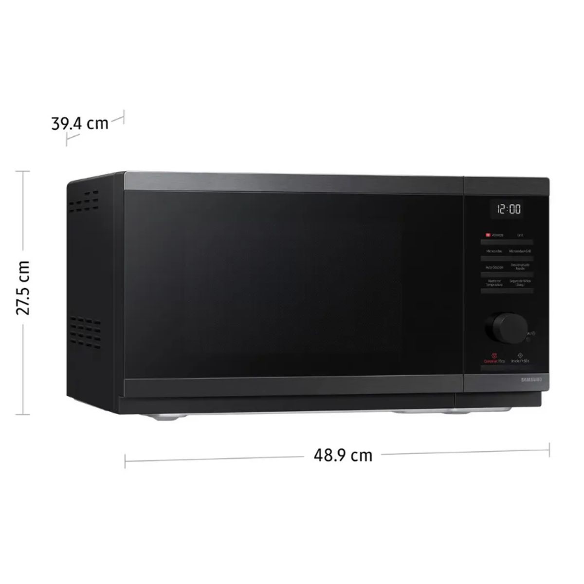 SAMSUNG - Microondas Samsung 23LT con dorador Acero Inoxidable MG23DG4524AGPE